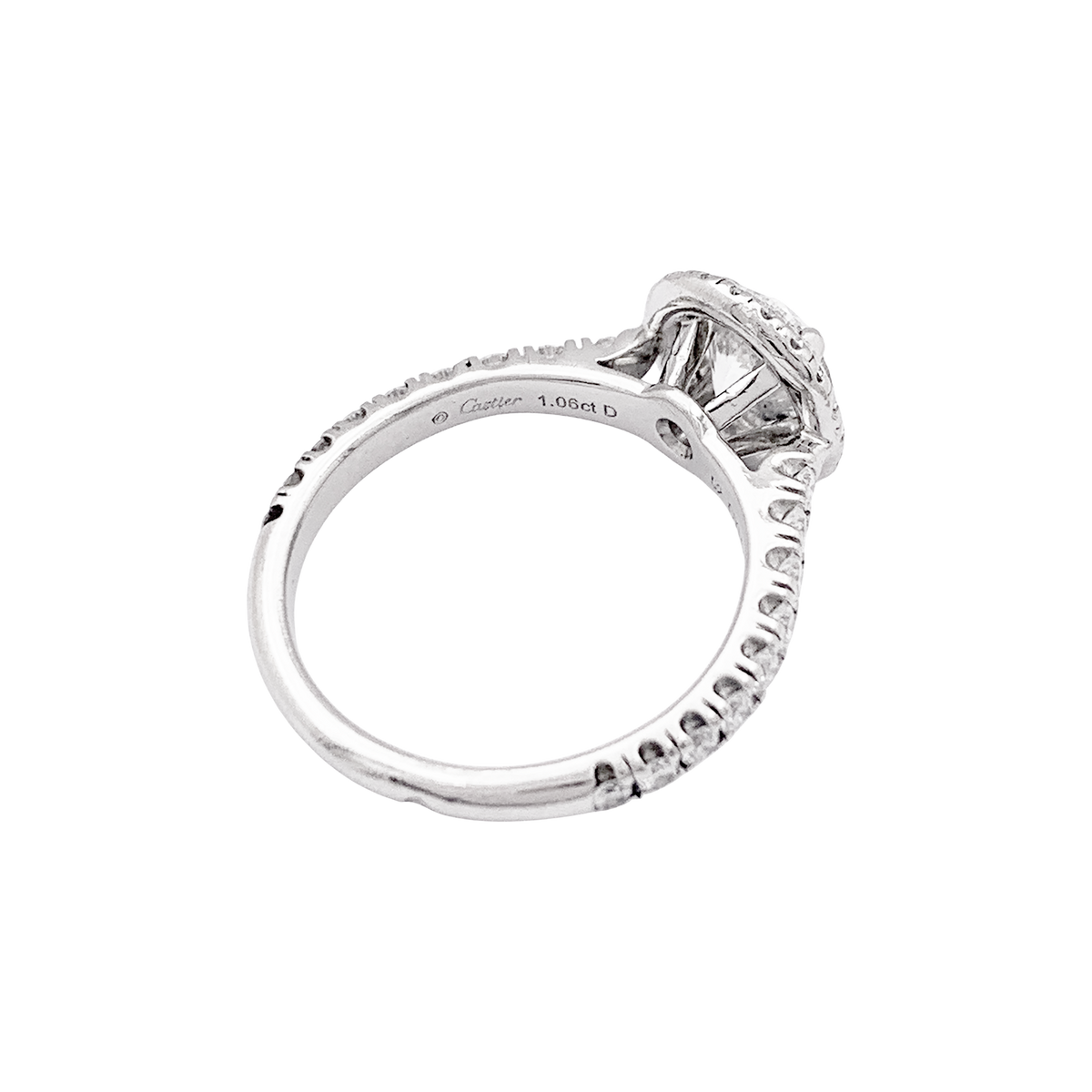 Bague Cartier "Destinée" en  platine, diamant 1.06 carat.