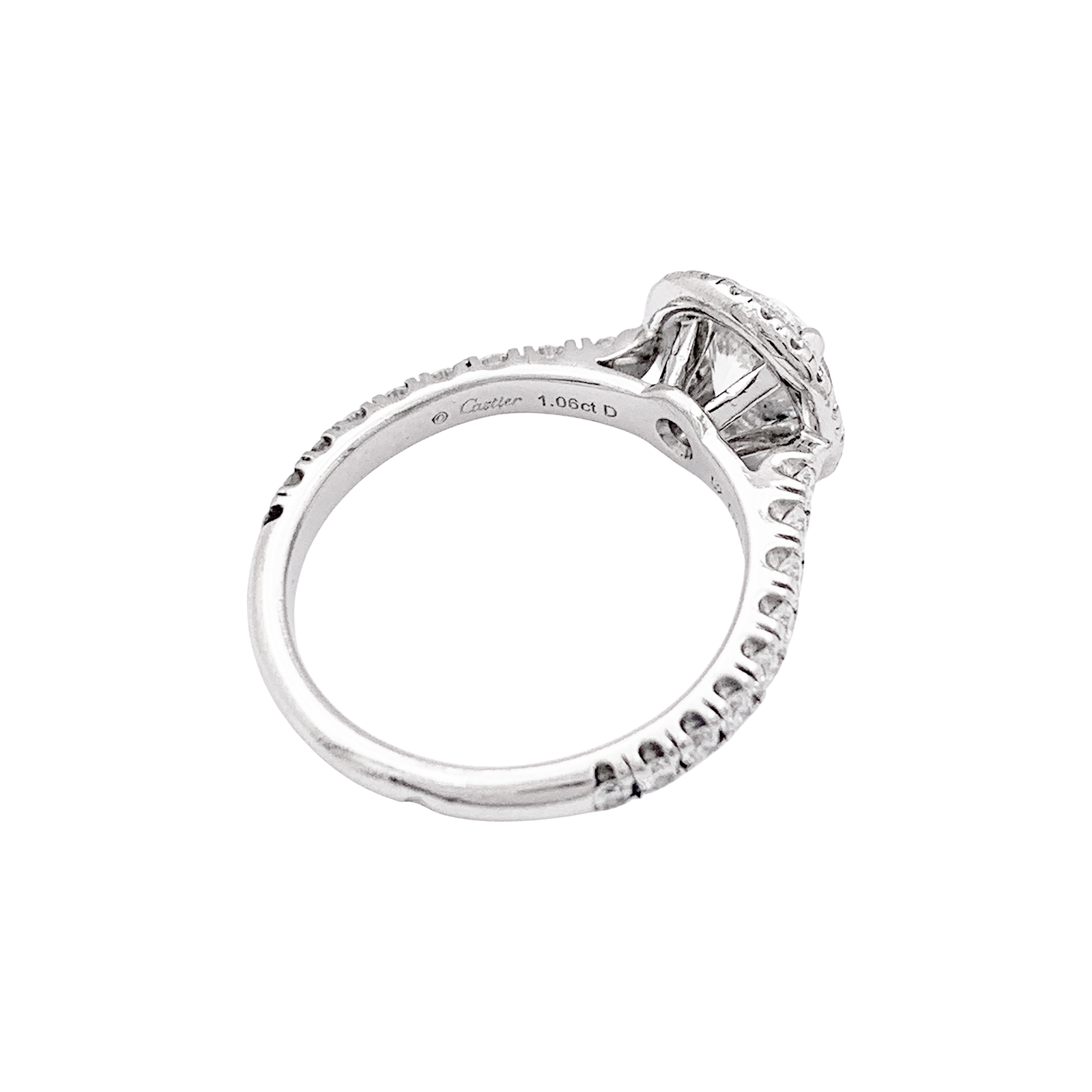 Bague Cartier "Destinée" en  platine, diamant 1.06 carat.