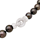 Collier perles de Tahiti, or blanc, diamants.