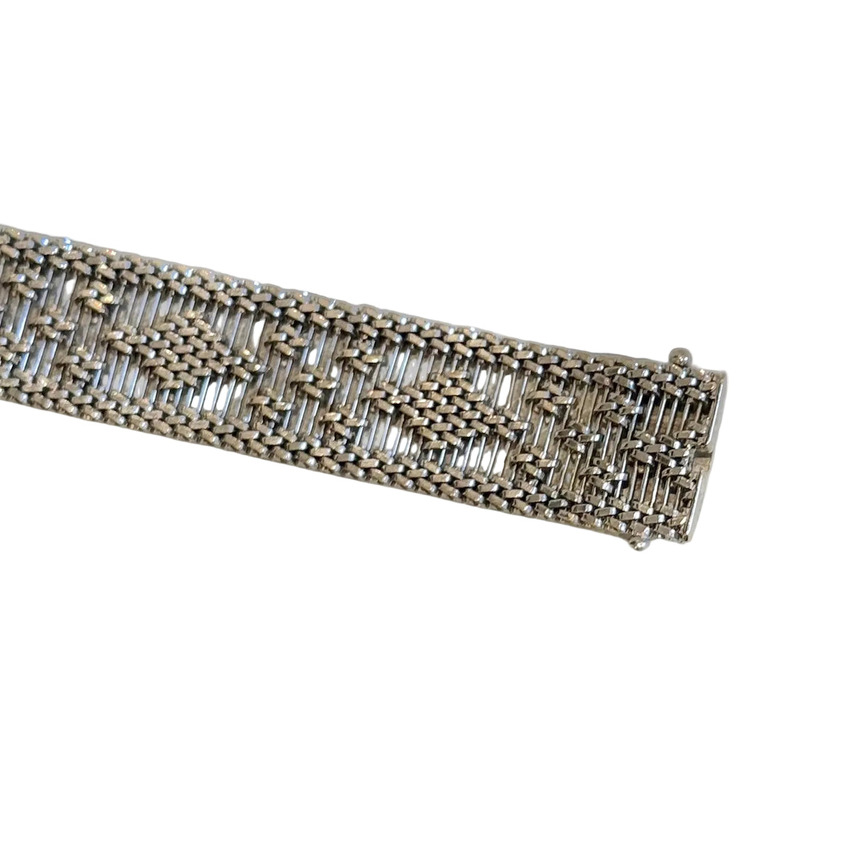 Bracelet manchette tissé or gris