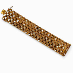 Bracelet manchette souple à maille fleurie