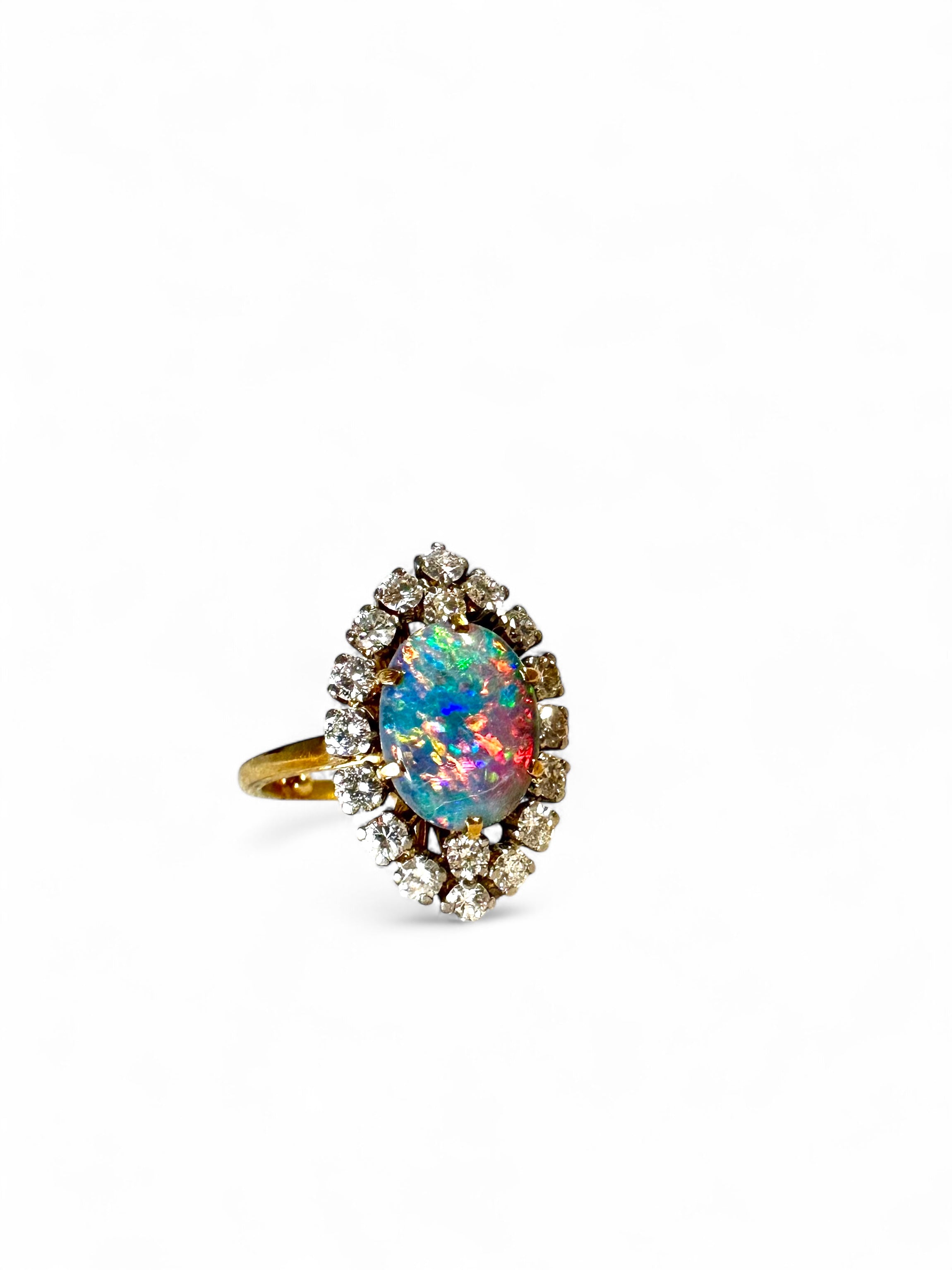 Bague marquise opale