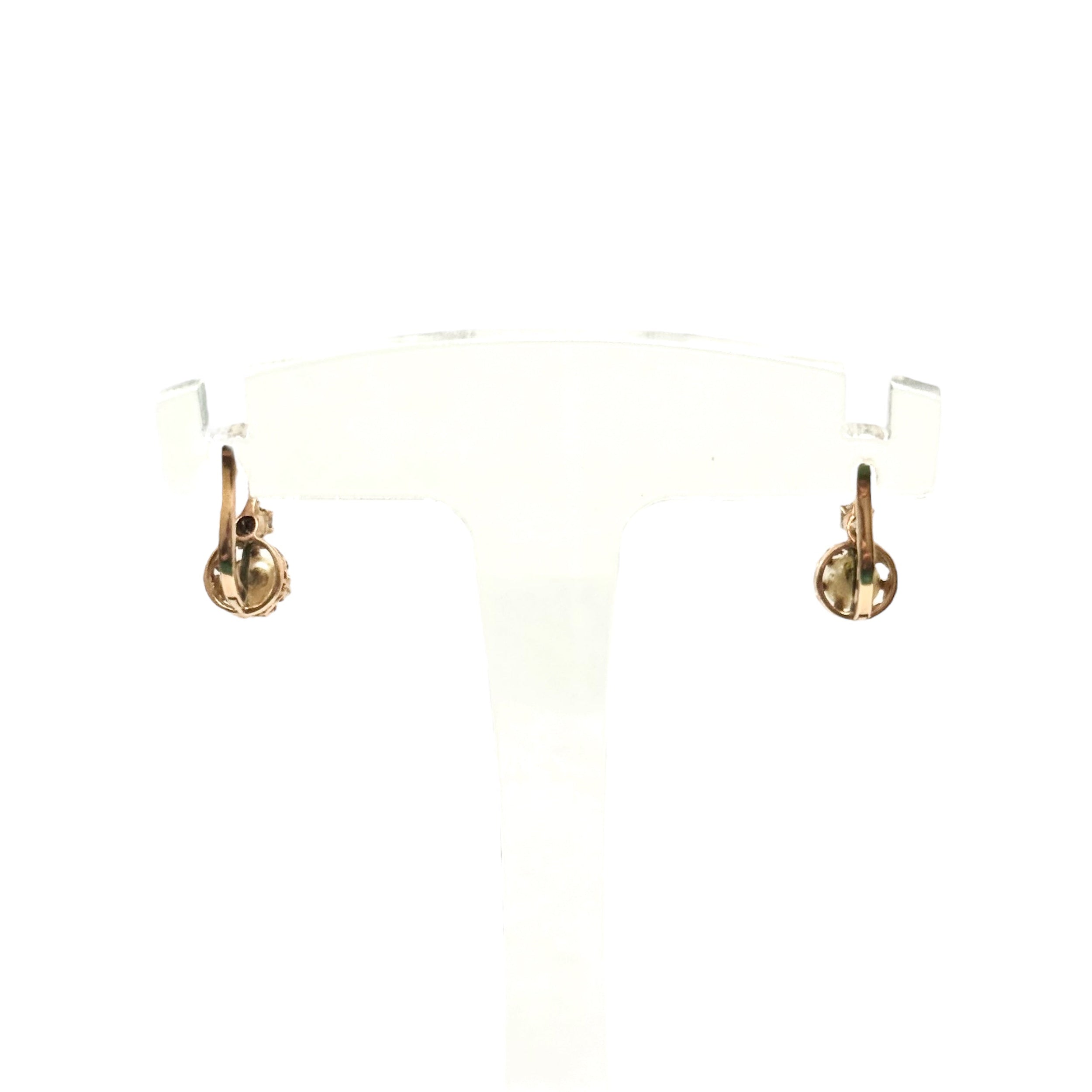 Petites dormeuses perles et diamants