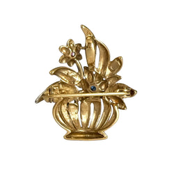 Broche panier fleuri
