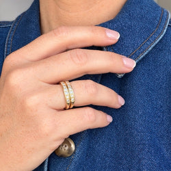 Bague double rangs diamants