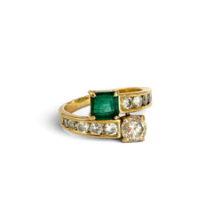 Bague toi et moi émeraude