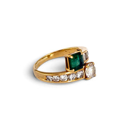 Bague toi et moi émeraude