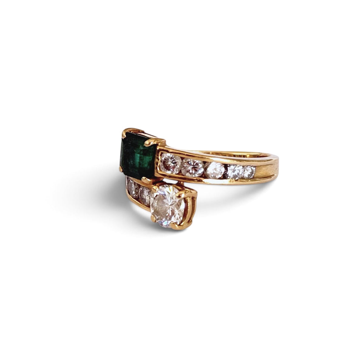 Bague toi et moi émeraude