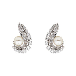Earrings White gold Pearl
