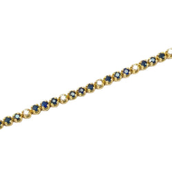 "Ligne" Bracelet in Yellow Gold, Sapphires, and Diamonds