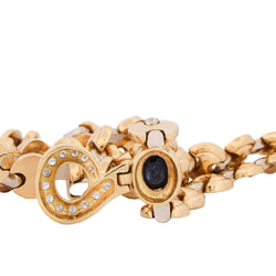 Yellow Gold Necklace with Sapphire and Diamond Pendant