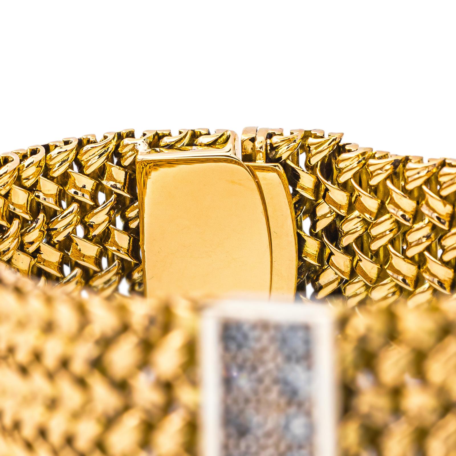 Yellow gold Diamond Cuff Bracelet