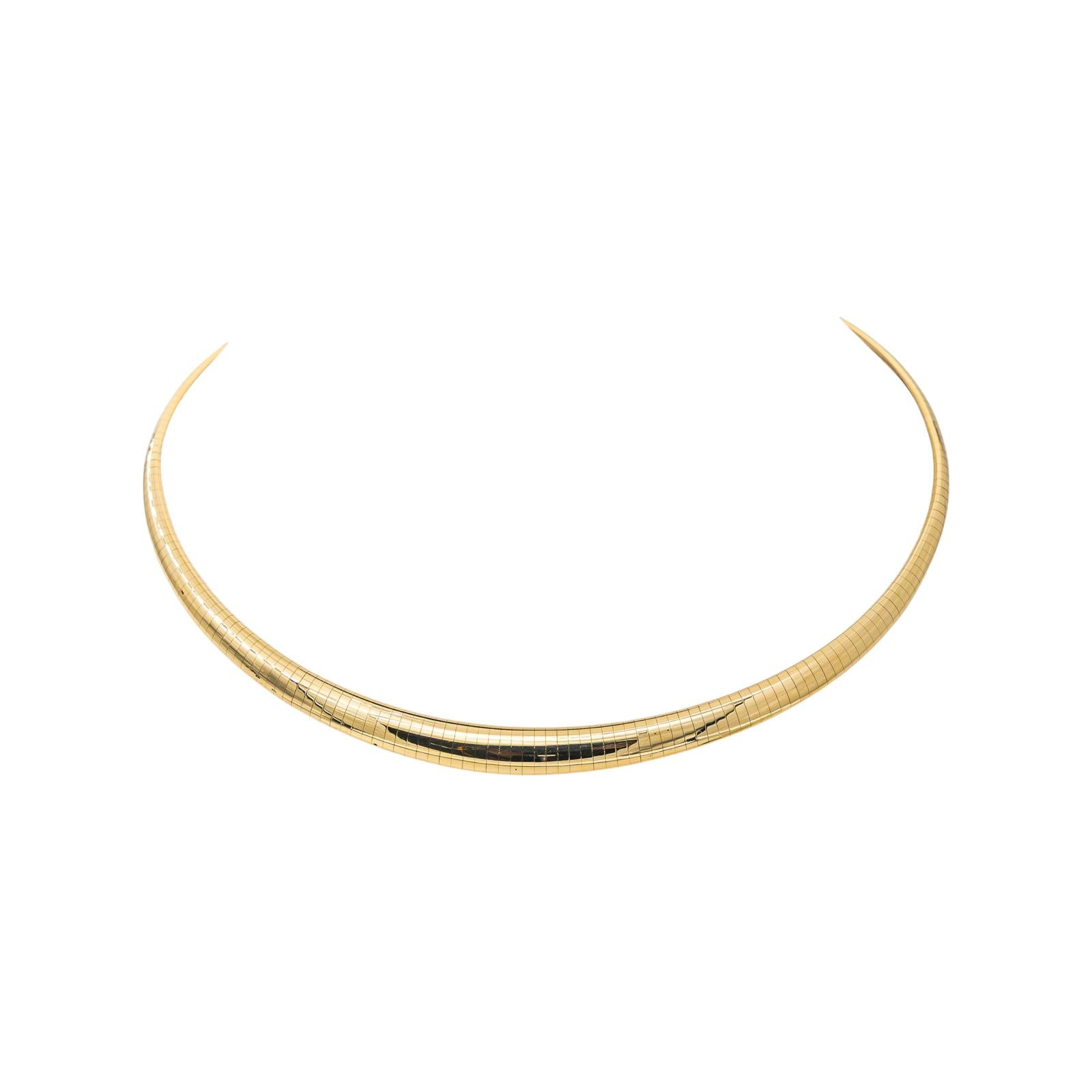 Yellow Gold Omega Link Necklace