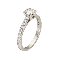 Bague Solitaire en platine et diamants