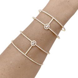 Bracelet Messika, "Glam'Azone", rose gold, diamonds.
