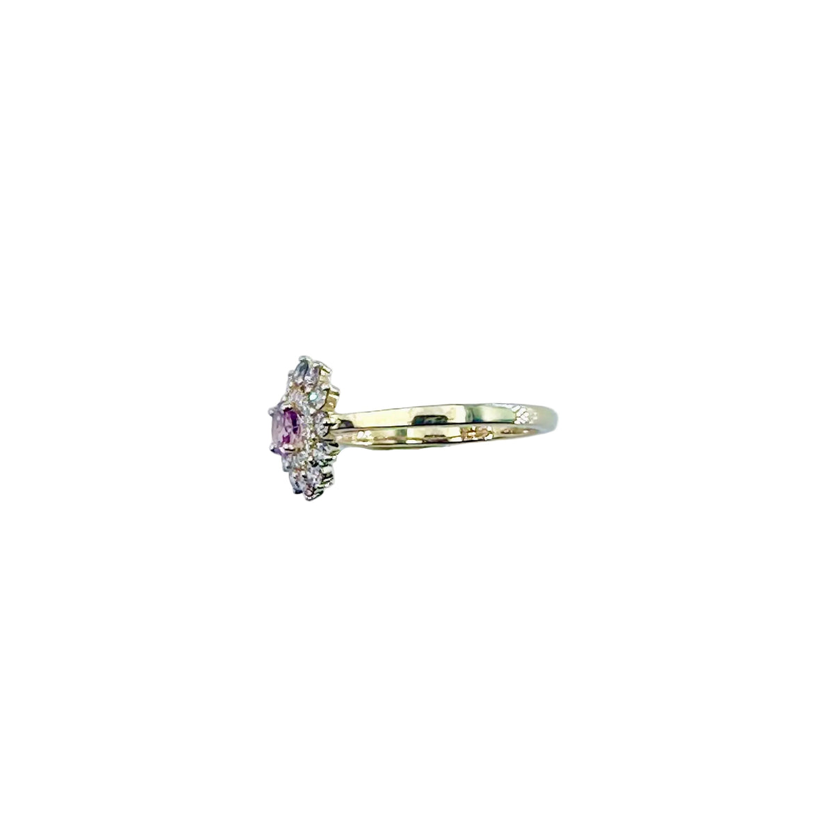 GEMMYO "Lefkos Camaïeux" Entourage Ring in yellow gold, Tourmaline, and Diamonds