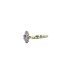 GEMMYO "Lefkos Camaïeux" Entourage Ring in yellow gold, Tourmaline, and Diamonds