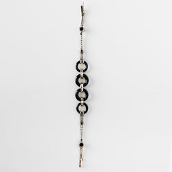 Bracelet in white gold, onyx and diamonds