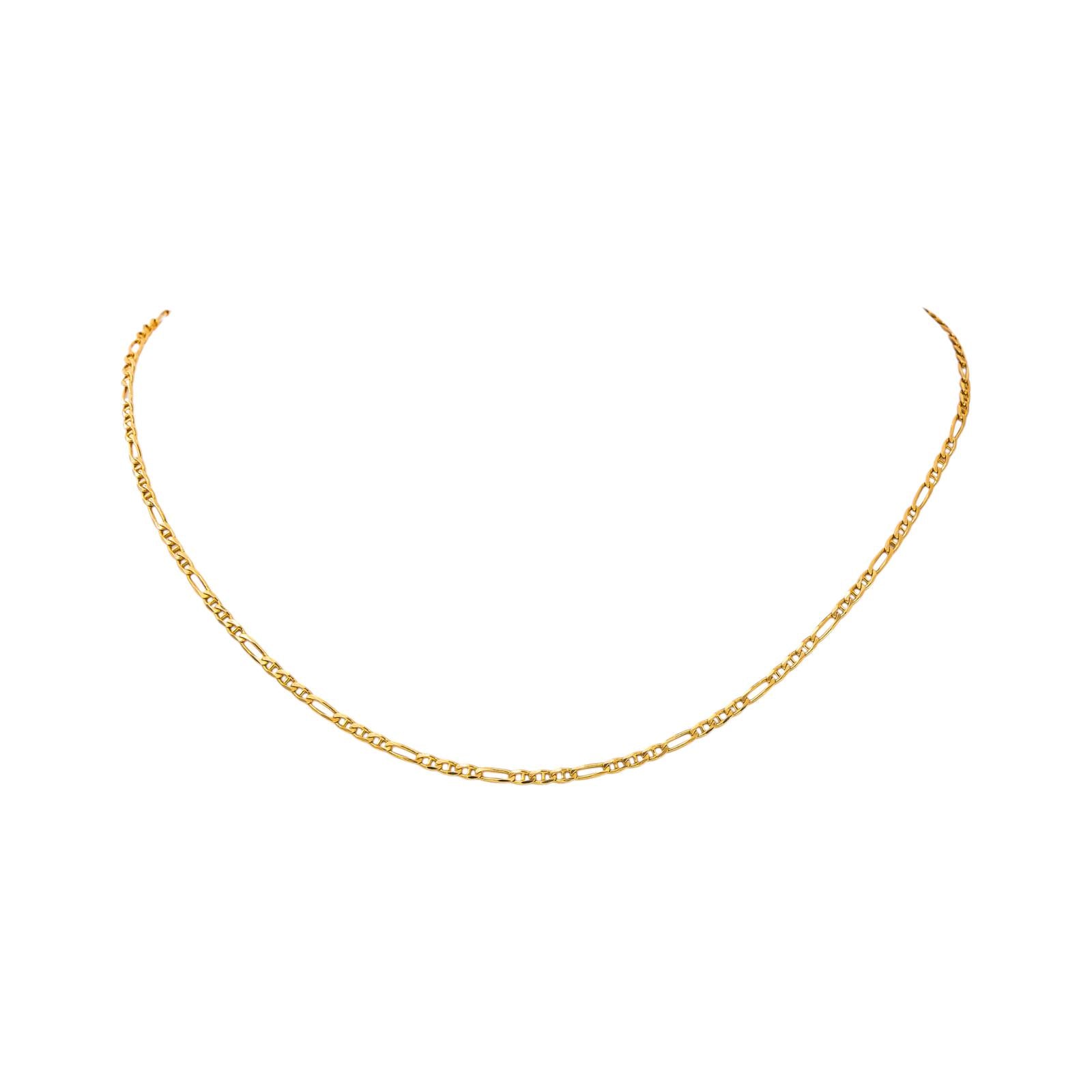 Yellow Gold Figaro Chain Necklace