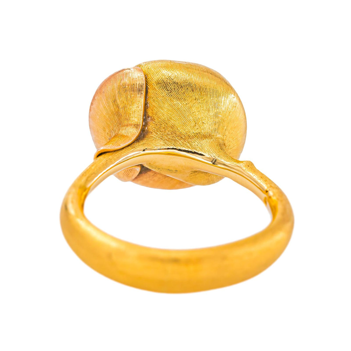 Ole Lynggaard Lotus Ring in Yellow gold with Rose Quartz