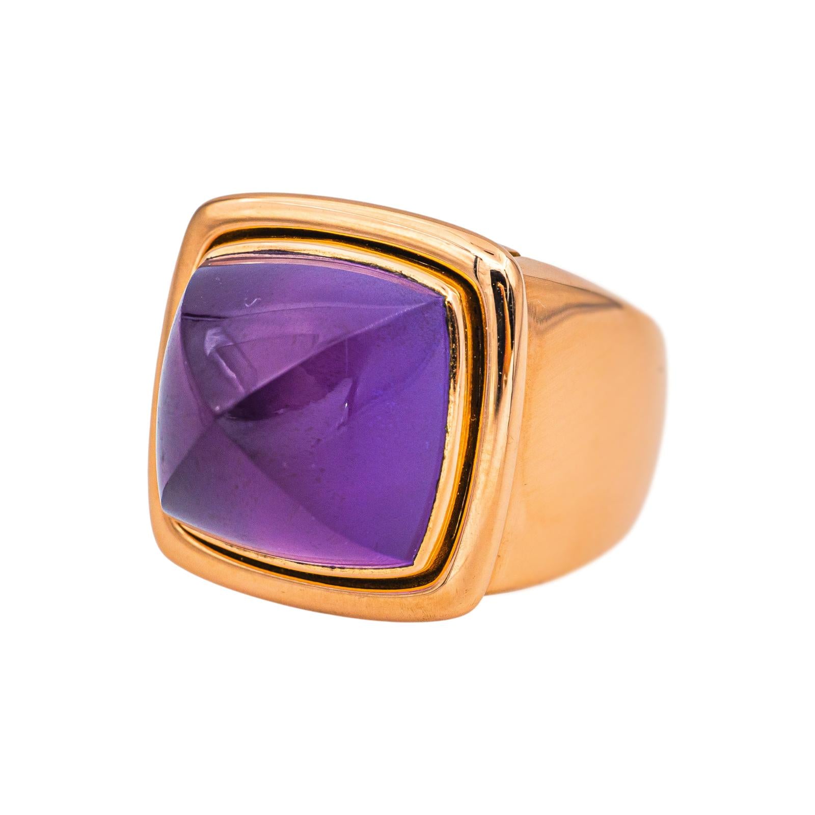 Fred Bague Pain de sucre Or rose Améthyste