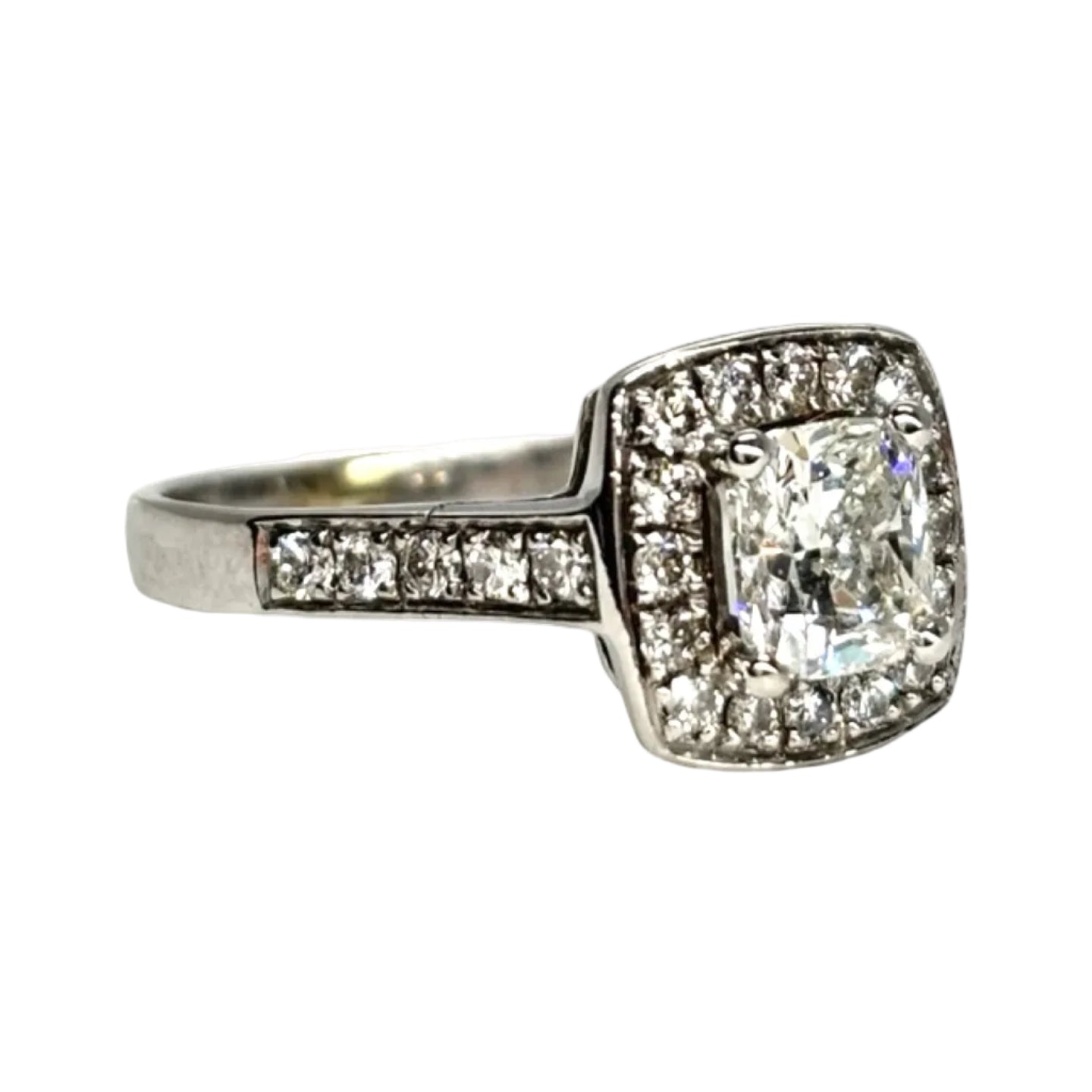White Gold Solitaire Ring with Diamonds