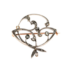 Brooch made of white gold, yellow gold, and diamonds