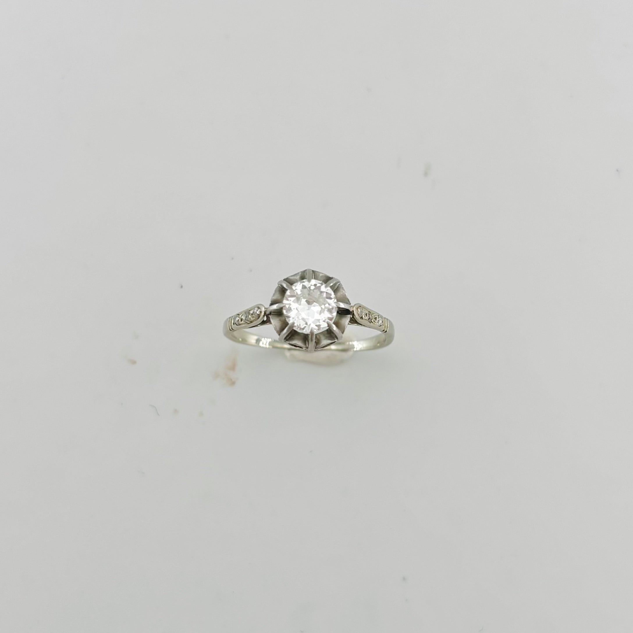 Solitaire Ring in White Gold, Platinum, and Diamonds