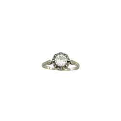 White Gold Solitaire Ring with Diamonds
