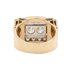 Tank Ring in Rose Gold and Diamonds