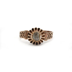 Bague en or rose 750 diamant taille rose