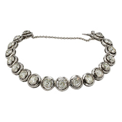 White gold, silver, and diamond bracelet