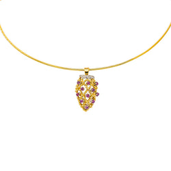 Semi-Rigid Yellow gold Ruby Necklace