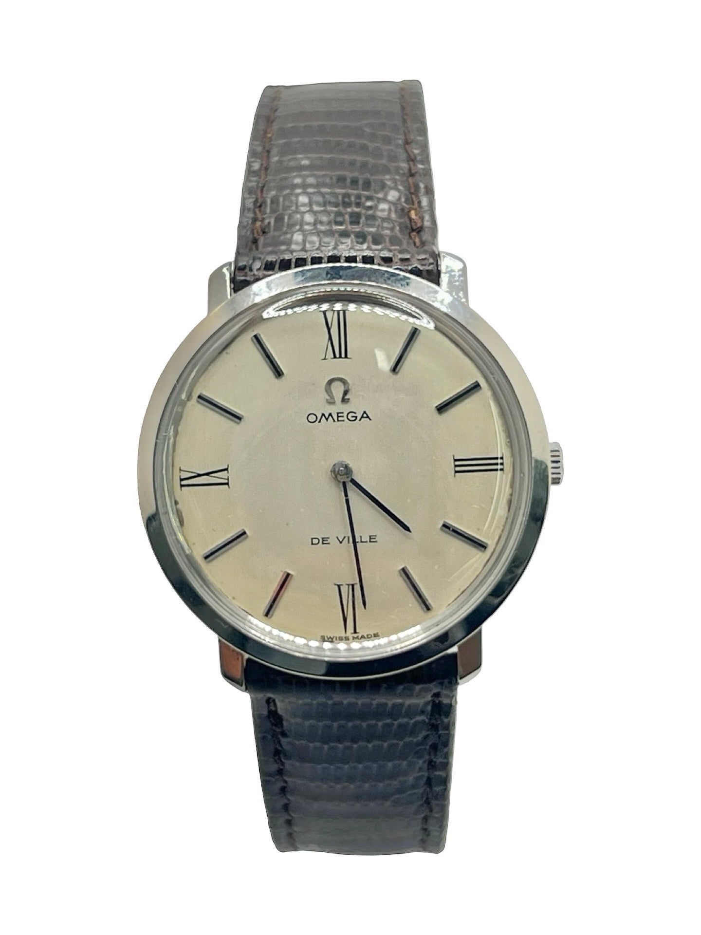 OMEGA "De Ville" Watch in Steel and Leather
