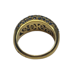 POIRAY Bangle Ring in yellow gold, sapphires, and diamonds