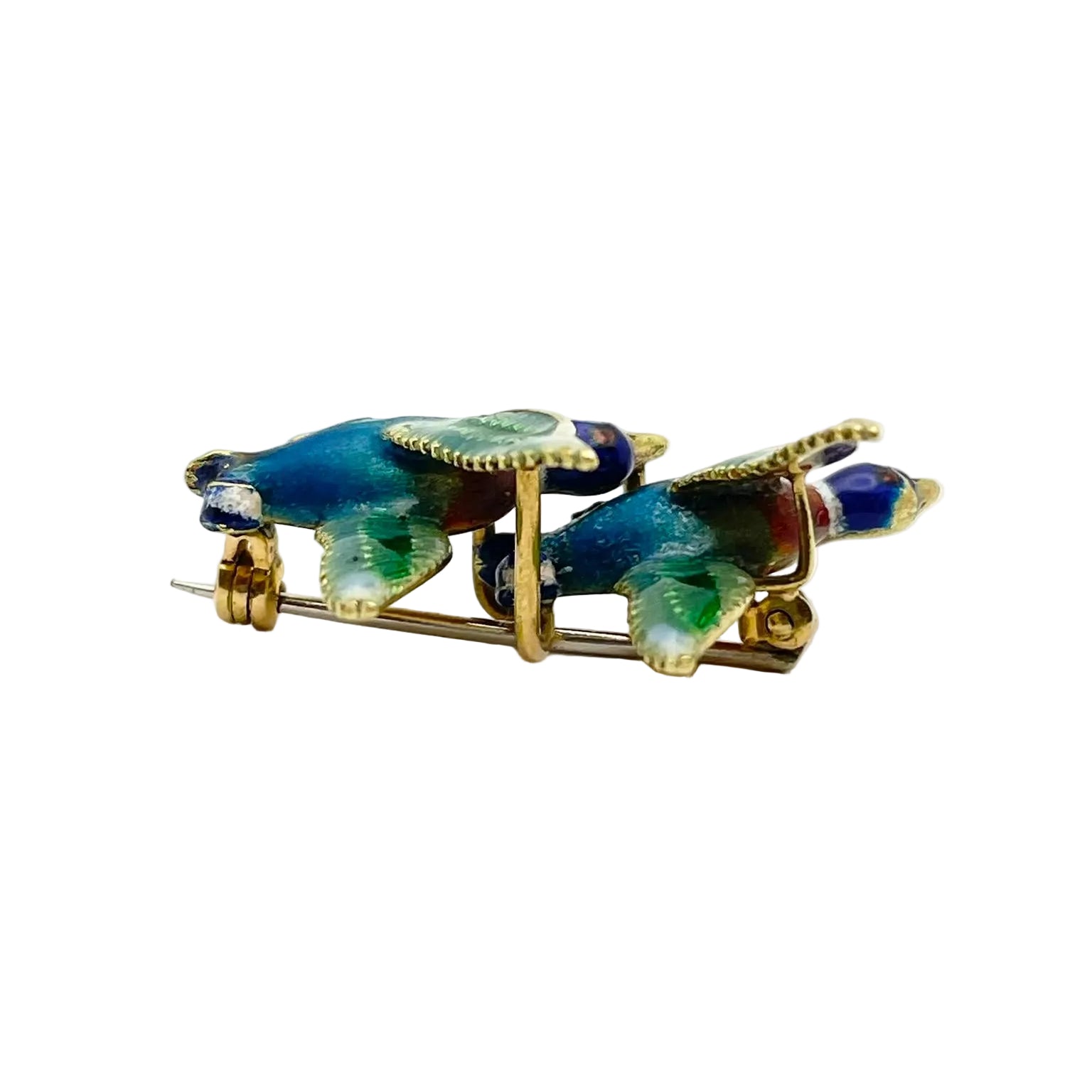 GUCCI brooch in yellow gold and Enamel