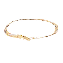 White Gold, Yellow gold, and Rose gold Link Bracelet