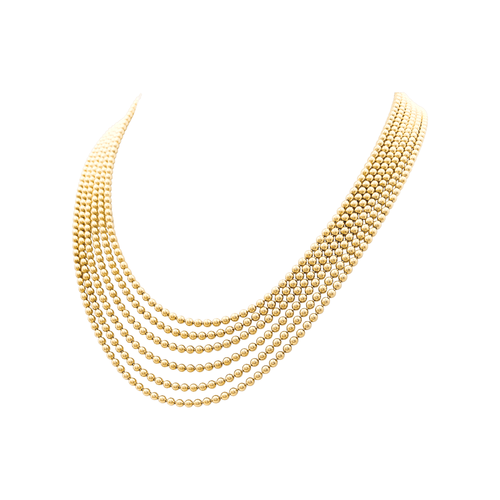Collier Cartier, "Draperie", 6 rangs, or jaune.