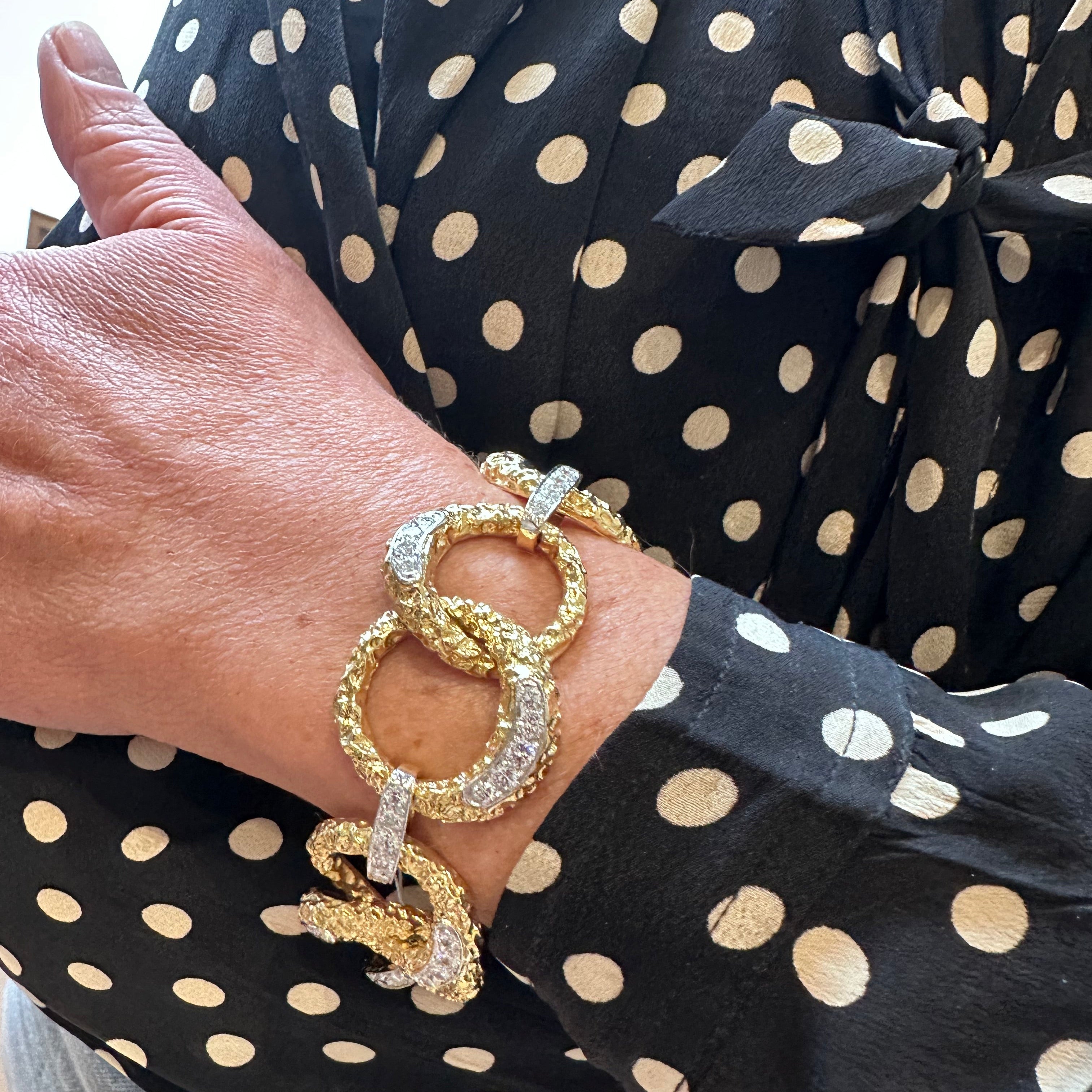 M. GERARD Bracelet in yellow gold, Platinum, and Diamonds