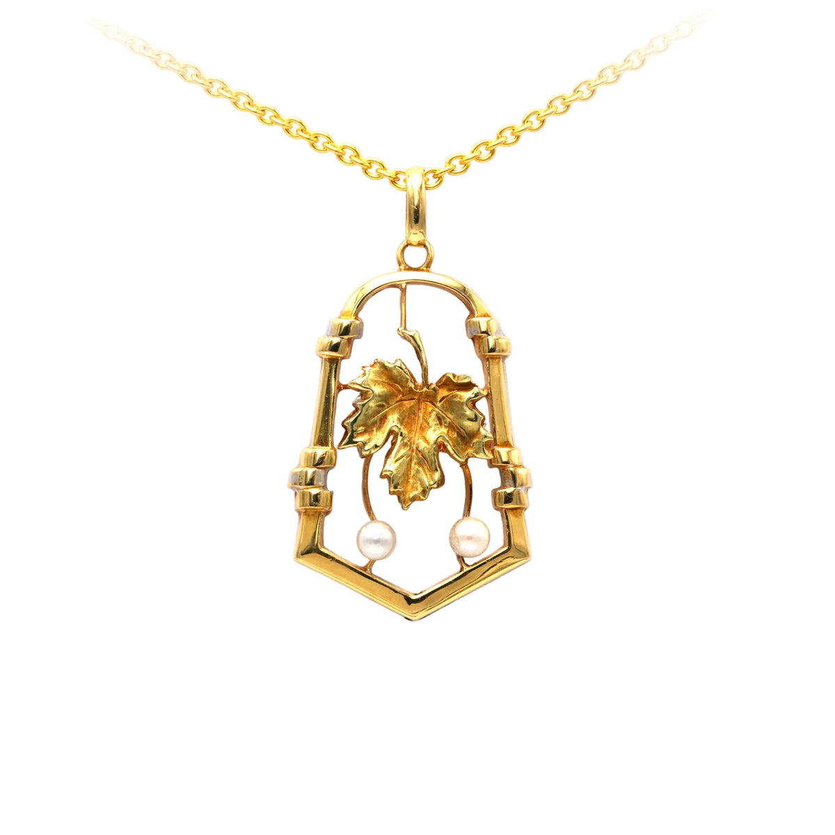Yellow Gold and Pearl Pendant