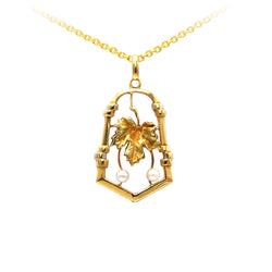 Yellow Gold and Pearl Pendant