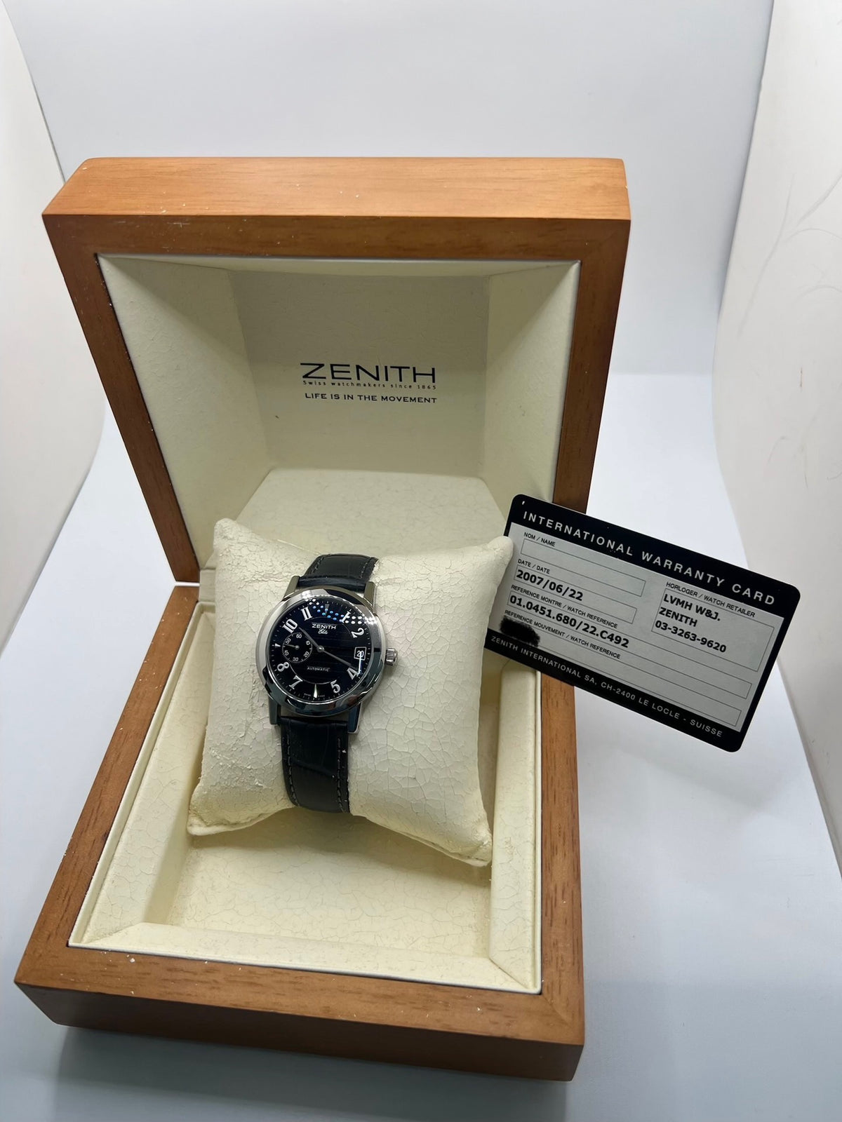 Watch ZENITH "Port Royal" in steel and leather