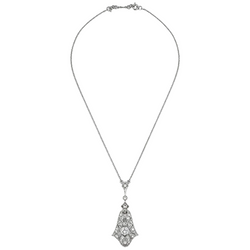 White Gold and Diamond Pendant Necklace