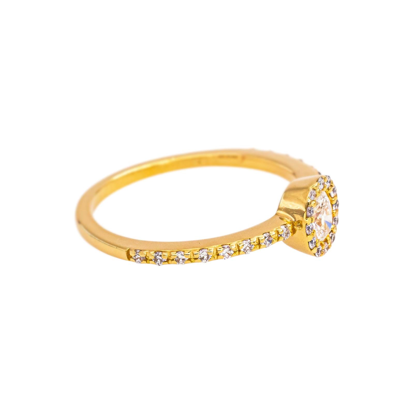 Pompadour Ring in Yellow gold with Diamonds
