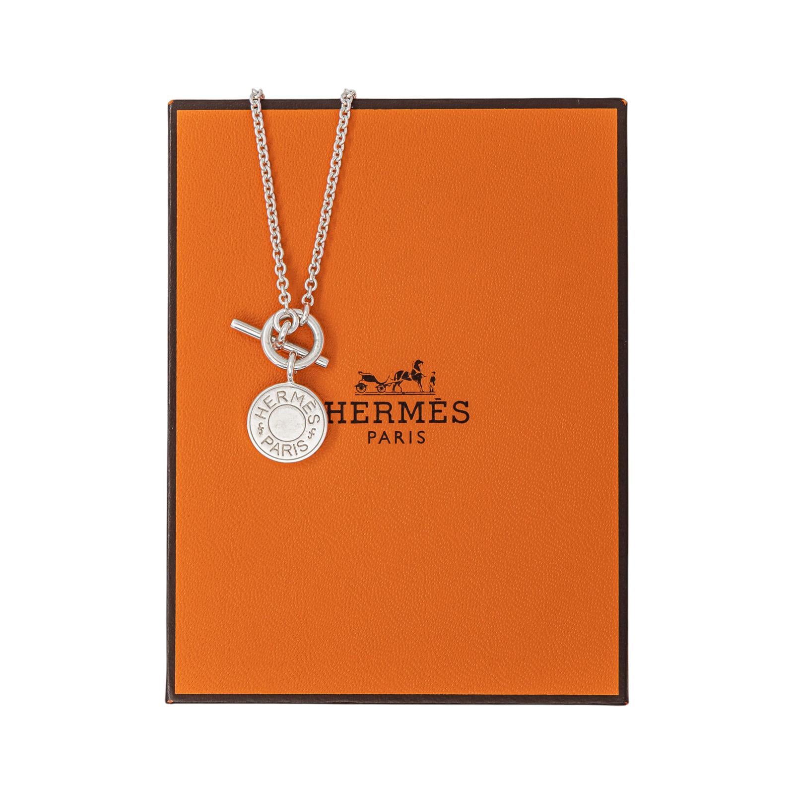 Hermès Collier Maille forçat Ex-Libris Argent