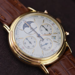 JAEGER-LECOULTRE "Odysseus" Watch in Yellow gold, Rose gold and leather
