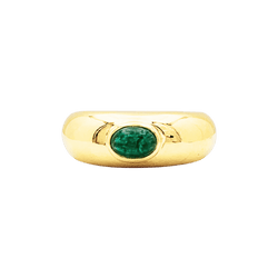 Bague Chaumet, "Anneau" or jaune et émeraude.