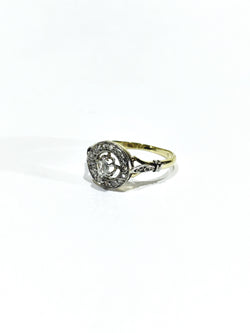 Yellow Gold and Diamond Target Ring