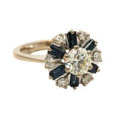 "Entourage" Ring in White Gold, Sapphires, and Diamonds