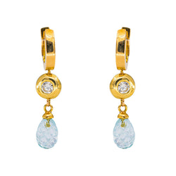 Yellow gold Aquamarine Earrings